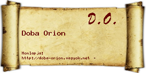 Doba Orion névjegykártya